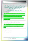 IAB - Digital Media Buying & Planning  Questions with  Correct Answers  for  Specific Exam Mail  supergrades12&commat;gmail&period;com 