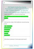 IAB Digital Marketing Media  Foundations Certification Questions  with  Correct Answers  for Specific  Exam Mail supergrades12&commat;gmail&period;com