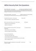 HIPAA Security Rule Test Questions With Correct Verified Answers Well Defined&period;