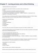 Chapter 5  nursing process and critical thinking questions and answers 