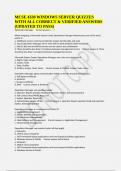 MCSE 4330 WINDOWS SERVER QUIZZES WITH ALL CORRECT & VERIFIED ANSWERS &lpar;UPDATED TO PASS&rpar;