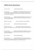 HIPAA Exam Questions And Answers 100&percnt; Correct Verified Guaranteed Answers&period;