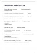HIPAA Exam for Patient Care Prep Questions And Answers All Correct&period;