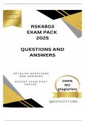 RSK4803 EXAM PACK 2025 - DETAILED QUESTIONS AND ANSWERS 