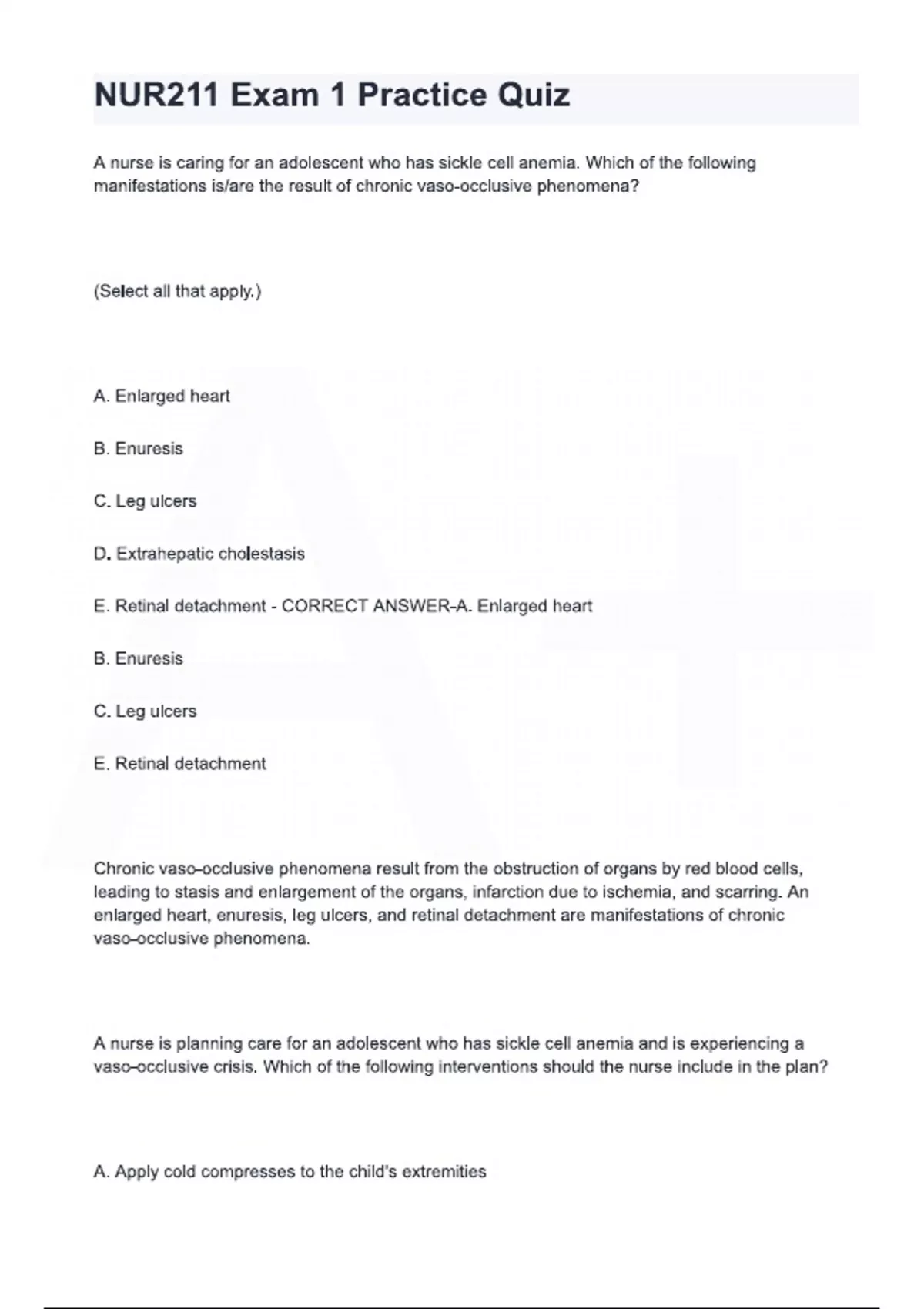 NUR211 Exam 1 Practice Quiz questions and answers : {LATEST 2025/ 2026 ...