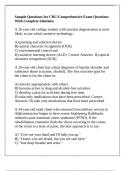 Sample Questions for CRC&sol;Comprehensive Exam Questions With Complete Solutions