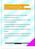 Florida Broker Exam 2025&sol;2026 Exam  Questions and Answers 100&percnt;  Guaranteed Success &vert; Already Rated A&plus;