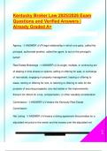 Kentucky Broker Law 2025&sol;2026 Exam  Questions and Verified Answers &vert;  Already Graded A&plus;