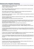 Adolescents Adaptive Questions and Answers&colon; &lbrace;LATEST 2025&sol; 2026 UPDATE&rcub; COMPLETE REAL AND AUTHENTIC EXAM &lbrace;100&percnt; CORRECT&rcub; RATED A&plus;&excl;&excl;&excl;&excl; 