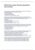 NPTE Neuro Exam Practice Questions and Answers