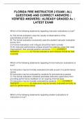 FLORIDA FIRE INSTRUCTOR 2 EXAM &vert; ALL QUESTIONS AND CORRECT ANSWERS &vert; VERIFIED ANSWERS &vert; ALREADY GRADED A&plus; &vert; LATEST EXAM