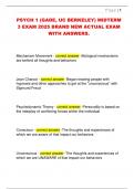 PSYCH 1 &lpar;GADE&comma; UC BERKELEY&rpar; MIDTERM  3 EXAM 2025 BRAND NEW ACTUAL EXAM  WITH ANSWERS&period;