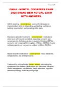 QMHA - MENTAL DISORDERS EXAM  2025 BRAND NEW ACTUAL EXAM  WITH ANSWERS&period;