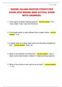 RHODE ISLAND MASTER PIPEFITTER  EXAM 2025 BRAND NEW ACTUAL EXAM  WITH ANSWERS&period;