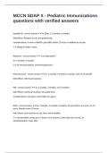 MCCN SDAP X - Pediatric Immunizations questions with verified answers