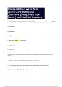 Transportation Work Zone Safety Comprehensive Questions &lpar;Frequently Most Tested&rpar; and Verified Answers