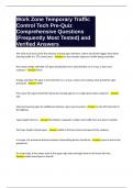 Work Zone Temporary Traffic Control Tech Pre-Quiz Comprehensive Questions &lpar;Frequently Most Tested&rpar; and Verified Answers