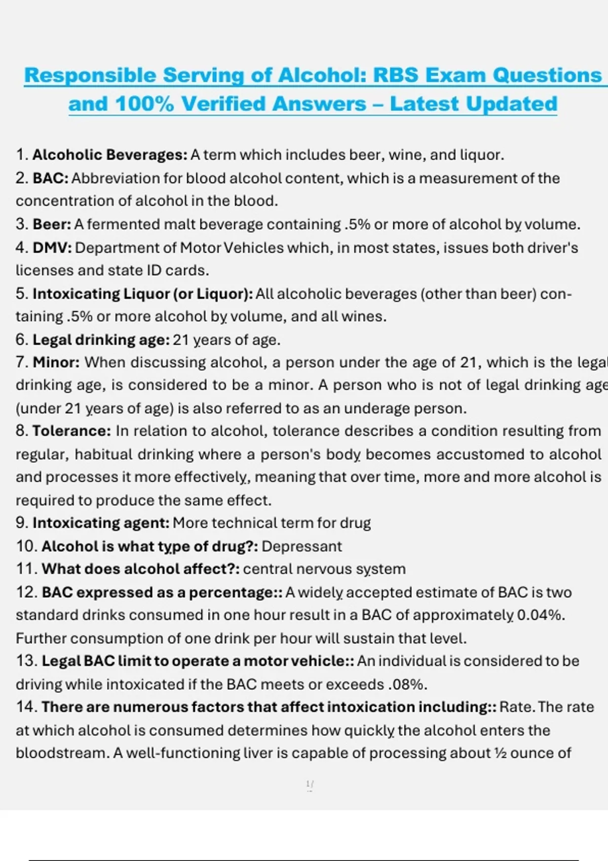 Package deal for RBS Exam – Test Questions with Complete Solutions for ...