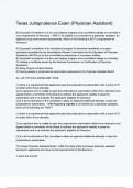 Texas Jurisprudence Exam &lpar;Physician Assistant&rpar;QUESTIONS AND ANSWERS&colon; &lbrace;LATEST 2025&sol; 2026 UPDATE&rcub; COMPLETE REAL AND AUTHENTIC EXAM &lbrace;100&percnt; CORRECT&rcub; RATED A&plus;&excl;&excl;&excl;&excl;