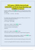 NCE prep - CHIMA facts in Exam  UPDATED  ACTUAL Exam Questions and  CORRECT Answers