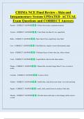 CHIMA NCE Final Review - Skin and  Integumentary System UPDATED  ACTUAL  Exam Questions and CORRECT Answers 
