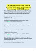 CHIMA NEC - Introduction and HIM  Profession UPDATED  ACTUAL Exam  Questions and CORRECT Answers
