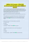 CHIMA NCE Practice  UPDATED   ACTUAL Exam Questions and CORRECT  Answers 