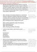GEORGIA REAL ESTATE EXAM UPDATE 2024&sol;2025 COMPLETE QUESTIONS WITH DETAILED VERIFIED ANSWERS &lpar;100&percnt; CORRECT ANSWERS&rpar; &sol;ALREADY GRADED A&plus;