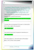 Louisiana Real Estate Course Unit 8&period;2  National Practice Exam Questions with   Correct Answers  for Specific ELouisiana Real Estate Course Unit 8&period;2  National Practice Exam Questions with   Correct Answers  for Specific Exam  Mail supergrades12&commat;gmail&period;comxa