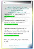 Louisiana Real Estate- Civil Law  Questions with  Correct Answers  for  Specific Exam Mail  supergrades12&commat;gmail&period;com