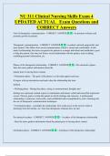 NU 311 Clinical Nursing Skills Exam 4  UPDATED ACTUAL   Exam Questions and  CORRECT Answers 