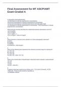 Final Assessment for MT ASCP-AMT Exam-Graded A