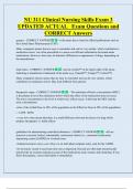 NU 311 Clinical Nursing Skills Exam 3  UPDATED ACTUAL   Exam Questions and  CORRECT Answers 