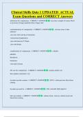 Clinical Skills Quiz 1 UPDATED  ACTUAL    Exam Questions and CORRECT Answers 
