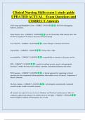 Clinical Nursing Skills exam 1 study guide  UPDATED ACTUAL   Exam Questions and  CORRECT Answers 