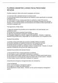 FLORIDA ASSISTED LIVING FACILITIES EXAM REVIEW