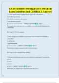 Ch 20&colon; Selected Nursing Skills UPDATED    Exam Questions and CORRECT Answers