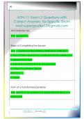 MTH111 Exam 2 Questions with   Correct Answers  for Specific Exam  Mail supergrades12&commat;gmail&period;com