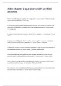Adm chapter 2 questions with verified answers