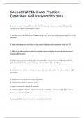 School SW PEL Exam Practice Questions well answered to pass