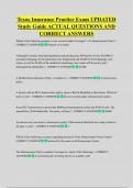 Texas Insurance Practice Exam UPDATED  Study Guide ACTUAL QUESTIONS AND  CORRECT ANSWERS 