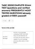 TABC 2025&vert;COMPLETE EXAM TEST &lpar;questions and verified answers&rpar; FREQUENTLY MOST TESTED QUESTIONS &vert;already graded A&plus;&vert;100&percnt; passed&excl;&excl;