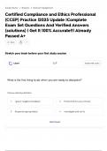 Certified Compliance and Ethics Professional &lpar;CCEP&rpar; Practice Exam &vert;2025 Update &vert;40 Complete Exam Set Questions And Verified Answers &lpar;solutions&rpar; &vert; Get It 100&percnt; Accurate&excl;&excl;&vert; Already Passed A&plus;
