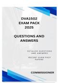 DVA1502 EXAM PACK 2025 - DETAILED QUESTIONS AND ANSWERS 