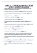 OSHA 30 CONSTRUCTION QUESTIONS  WITH CORRECT ANSWERS 