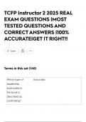 TCFP Instructor 2 2025 REAL EXAM QUESTIONS &vert;MOST TESTED QUESTIONS AND CORRECT ANSWERS &vert;100&percnt; ACCURATE&vert;GET IT RIGHT&excl;&excl;