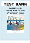TEST BANK FOR BASIC NURSING THINKING&comma; DOING&comma; AND CARING 2ND EDITION BY LESLIE S&period; TREAS