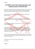 FLS Written Exam Study Guide Questions with Detailed Answers UPDATED 2025