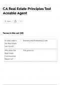 CA Real Estate Principles Test Aceable Agent 2025 REAL EXAM QUESTIONS &vert;MOST TESTED QUESTIONS AND CORRECT ANSWERS &vert;100&percnt; ACCURATE&vert;GET IT RIGHT&excl;&excl;