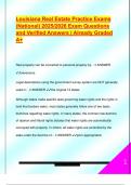 Louisiana Real Estate Practice Exams  &lpar;National&rpar; 2025&sol;2026 Exam Questions  and Verified Answers &vert; Already Graded  A&plus;